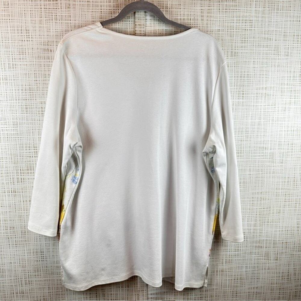 Alia V-Neck 2XL Blouse Shirt White w/Seahorse Sealife Coral Reef Ocean Casual - Picture 16 of 16